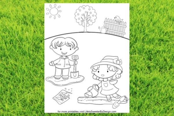 free printable gardening coloring page
