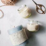 instructions for decorating candles with burlap