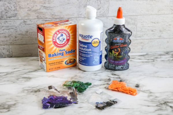 supplies needed for Halloween Slime with Pumpkin Confetti