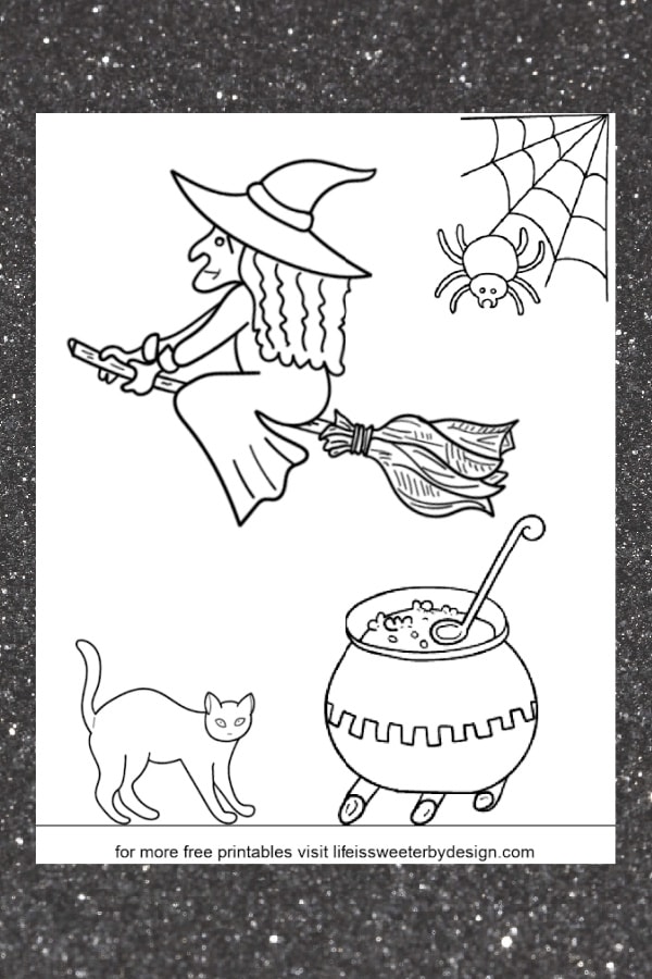 free printable witch coloring page