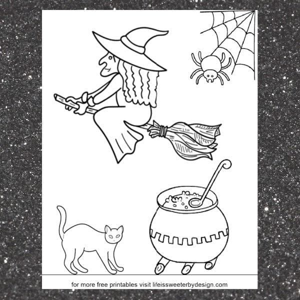 free printable witch coloring page