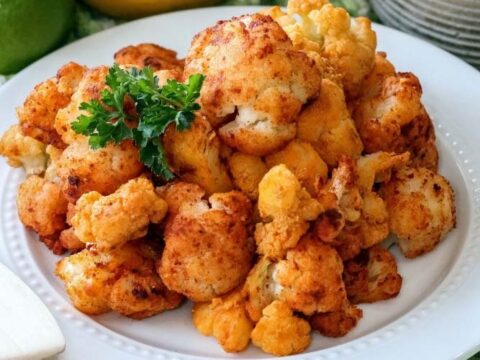 air fryer buffalo cauliflower bites