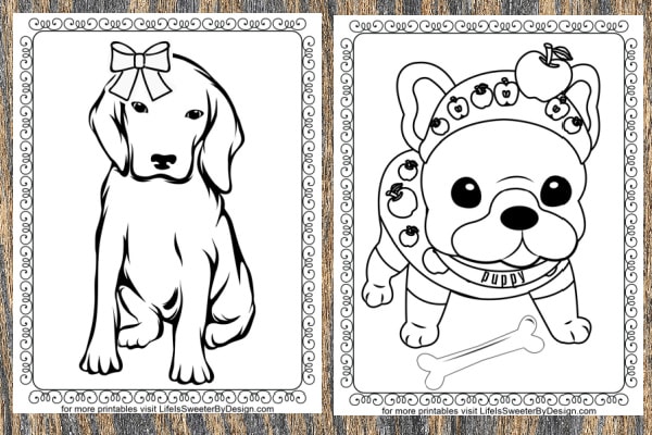 free printable puppy coloring pages