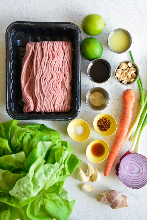 ingredients for Weight Watchers Thai Lettuce Wraps