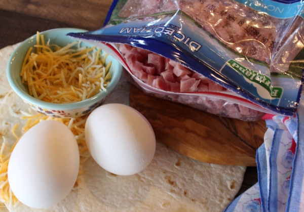 ingredients for Air Fryer Breakfast Burritos