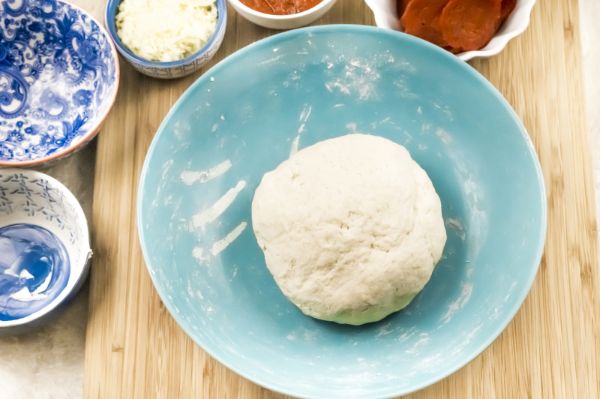making dough for homemade pizza pockets