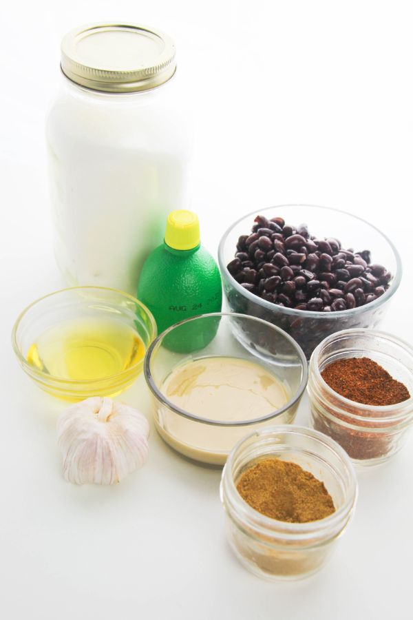 ingredients for Weight Watchers Black Bean Hummus