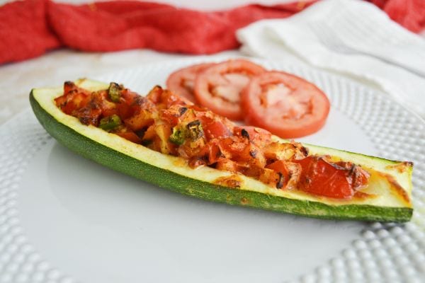 Air fryer zucchini boats with no meat