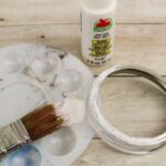 painting a mason jar lid rim white