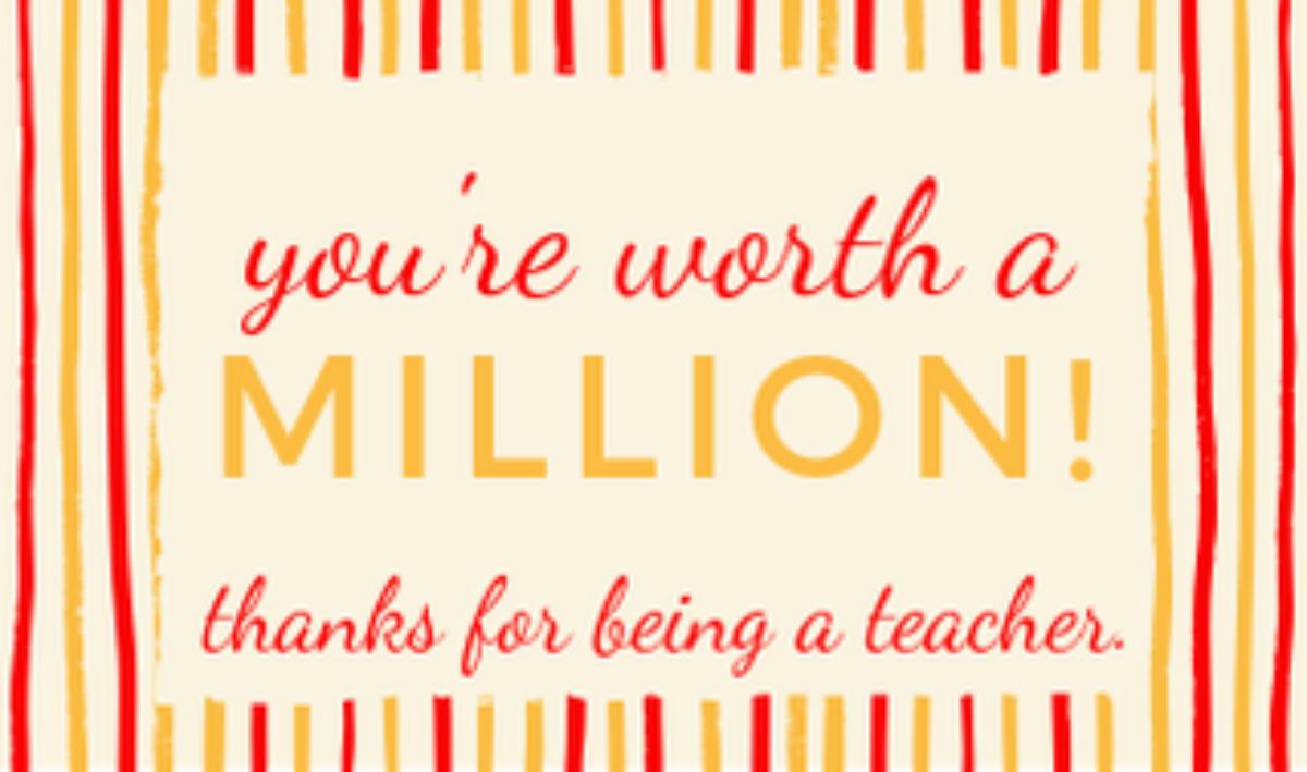 100 Grand Teacher Appreciation Gift Tag - Life is Sweeter By Design