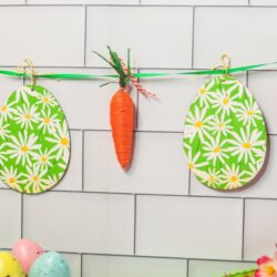brightly colored easter banner home decor