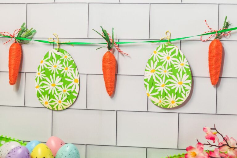 brightly colored easter banner home decor