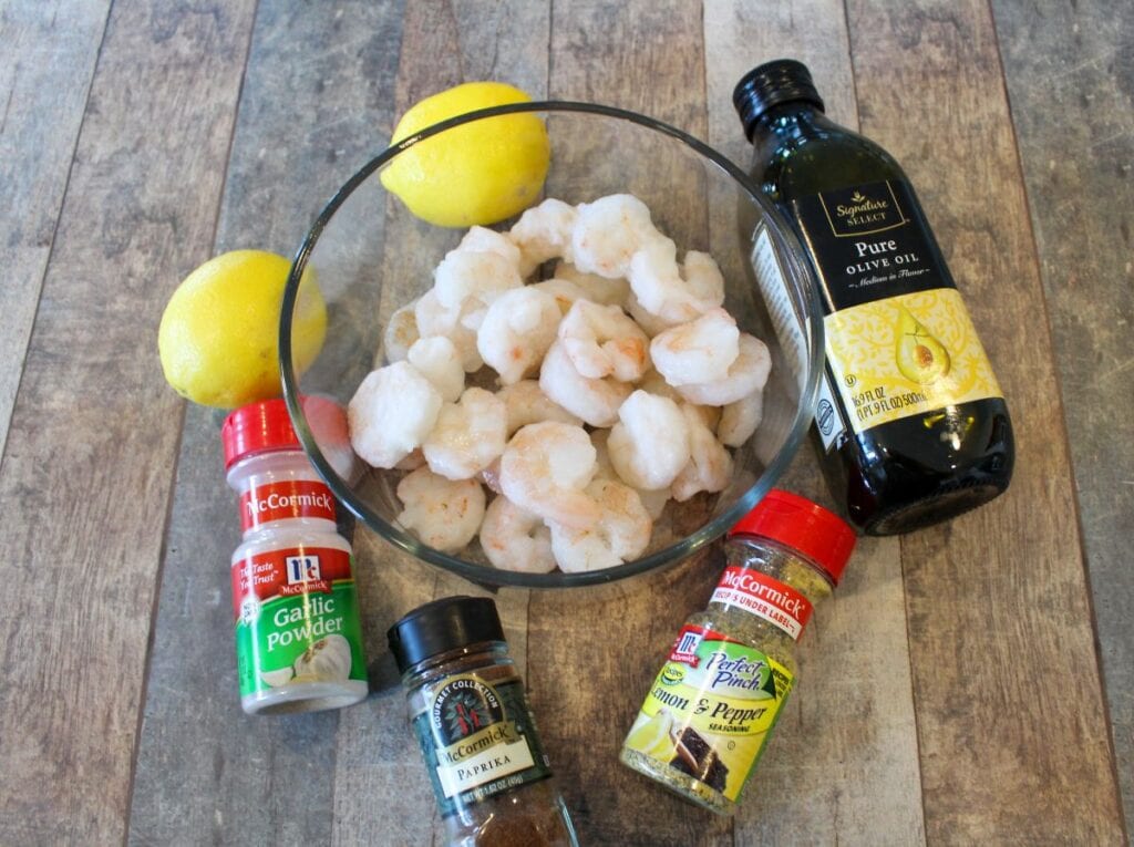 ingredients to make lemon pepper shrimp in the air fryer