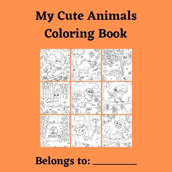 cute animals coloring book