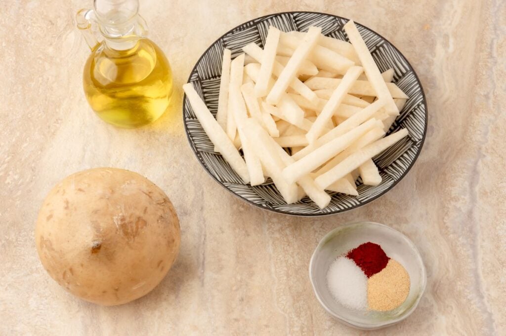 ingredients to make jicama fries in air fryer