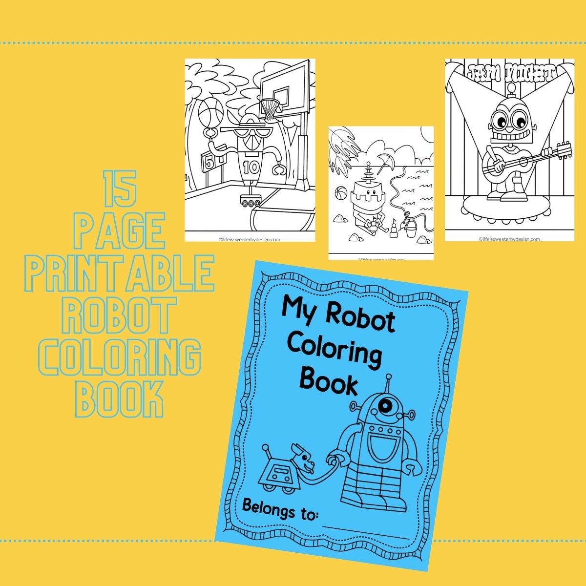 Printable Robot Coloring Book