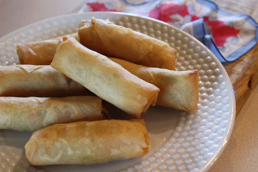 spring rolls cooked in the air fryer