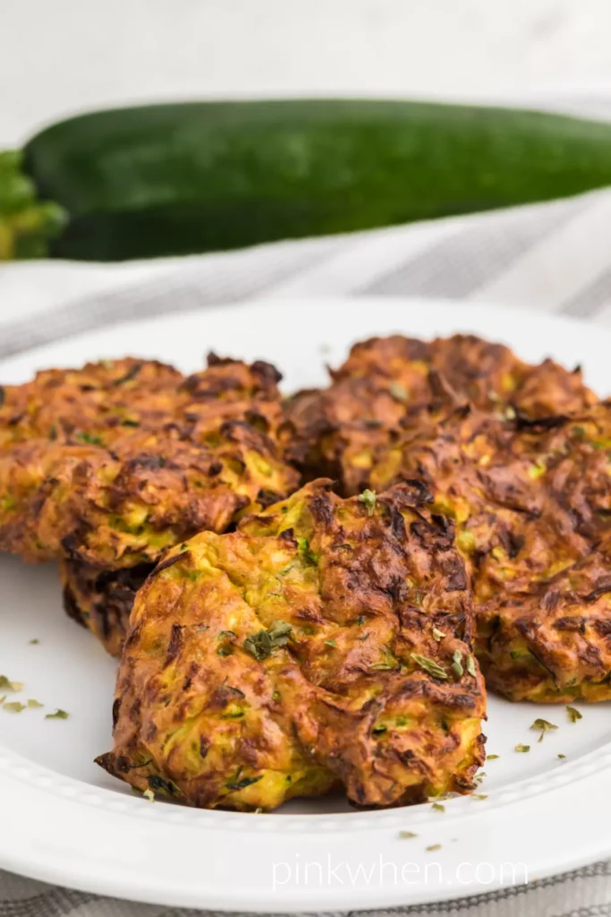 close up view of zucchini fritters