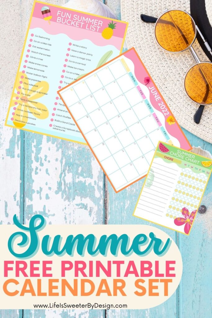 Free Printable Summer Calendar Set