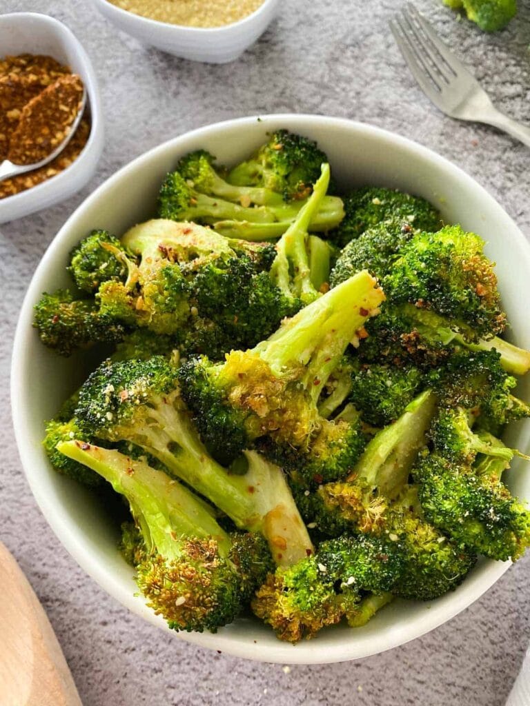spiced broccoli on a plate