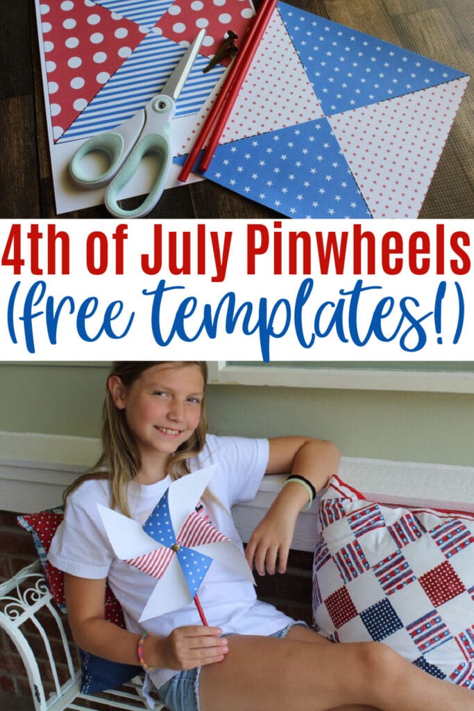 DIY printable 4th of July pinwheels