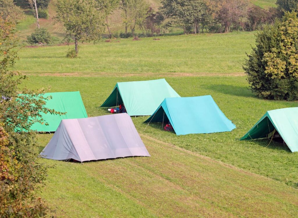 scout tents at camp