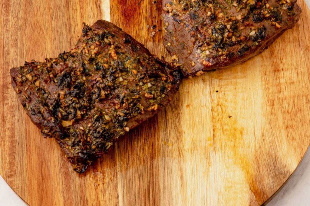 air fryer carne asada on a chopping board