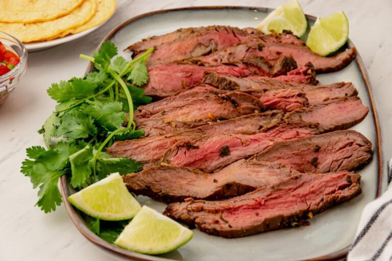 air fryer carne asada on a serving plate