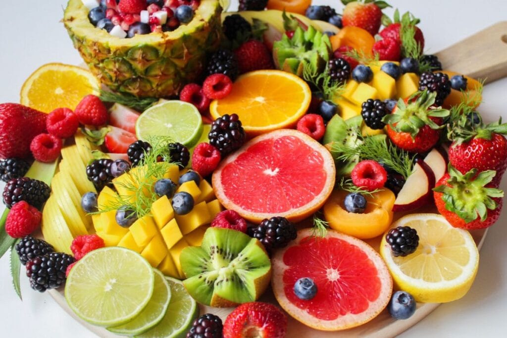 platter of fresh fruit