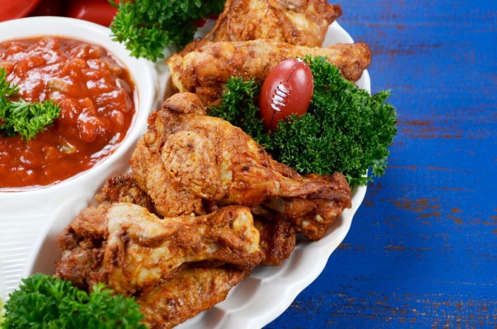 chicken wings with salsa