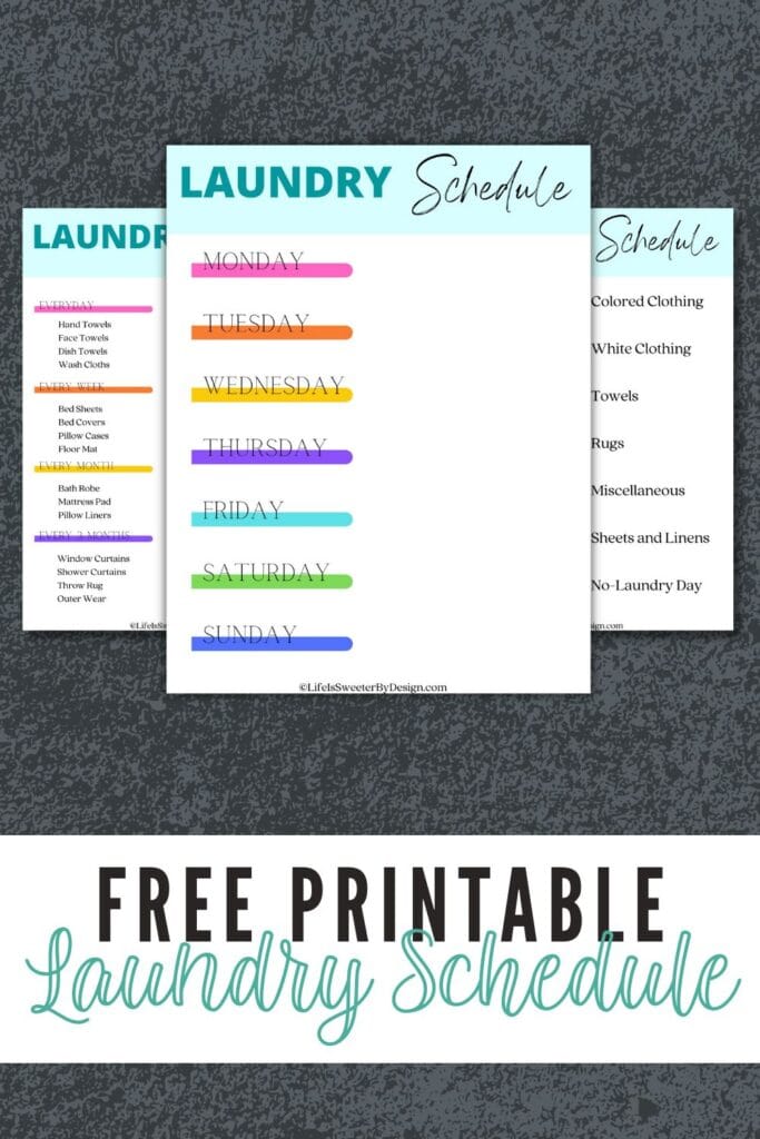 Free Laundry Schedule Printable Pin