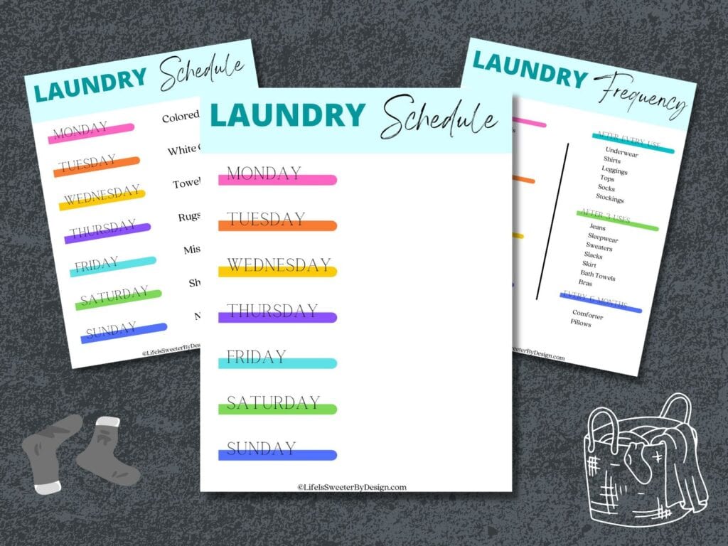 Printable Schedules for Laundry Day