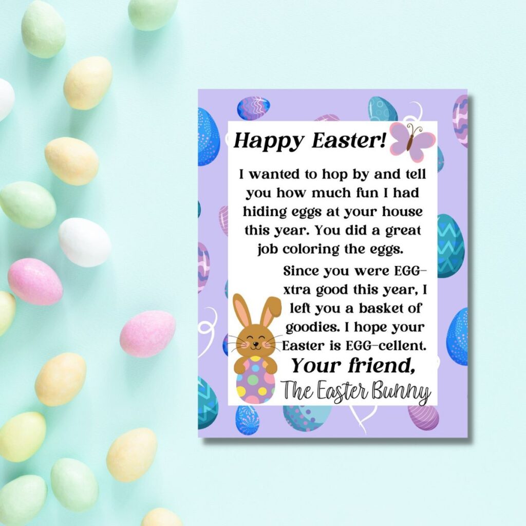 Free Easter Bunny Note Printable