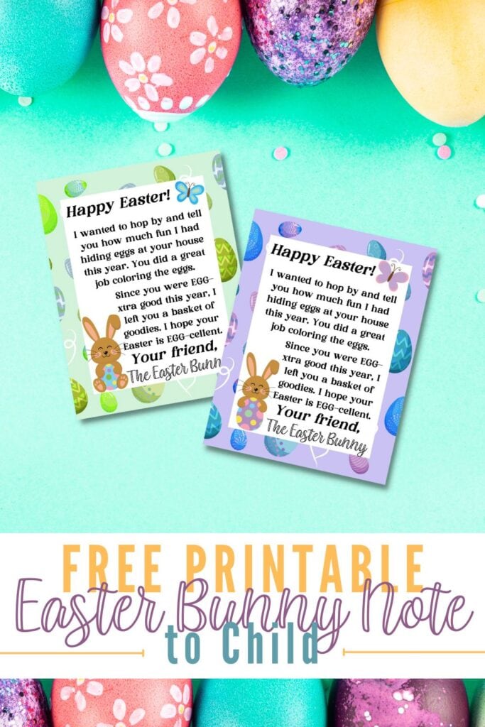 Free Printable Easter Bunny Note Pint