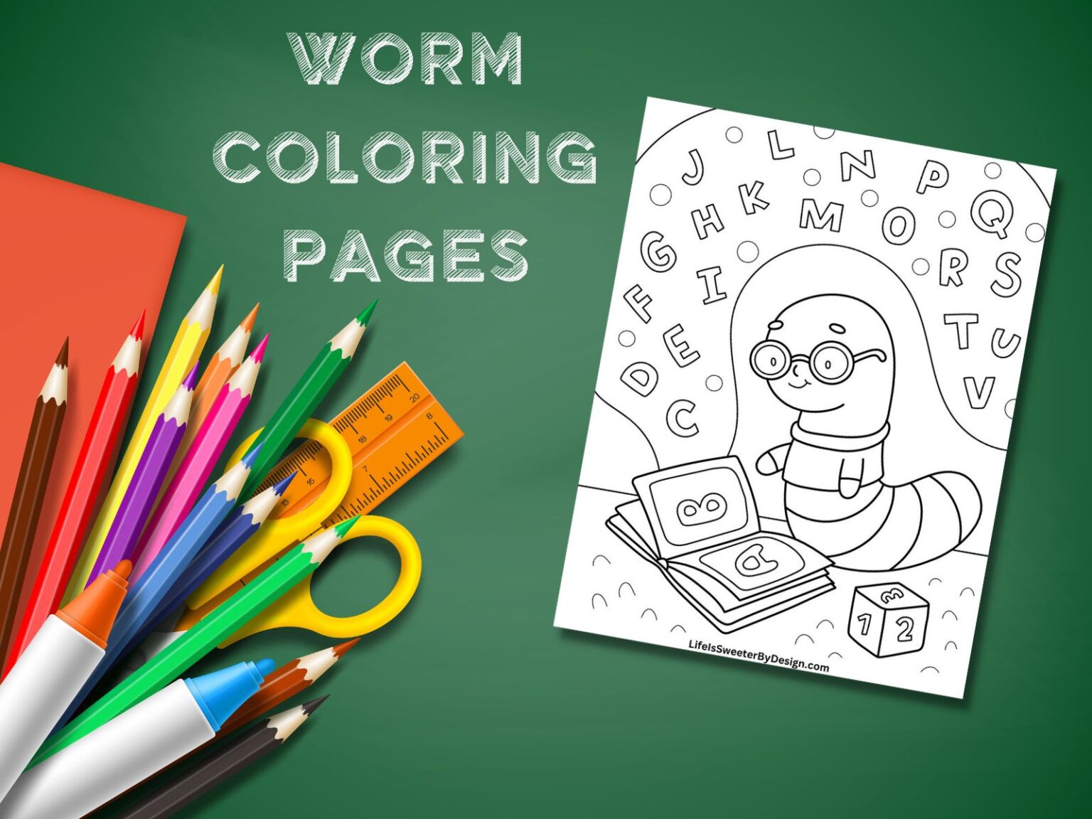 Free Printable Worm Coloring Page - Life is Sweeter By Design