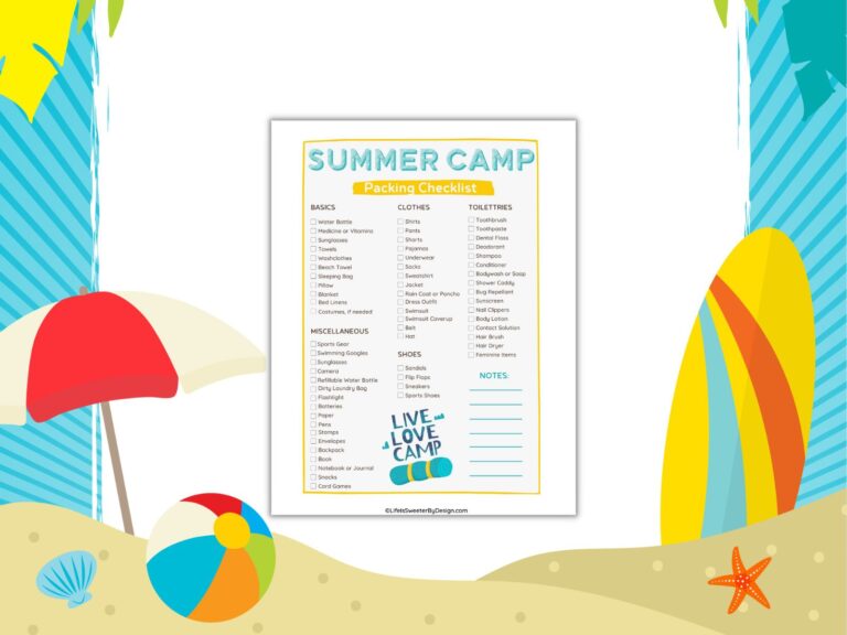 Packing list for Summer