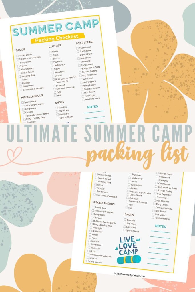 Summer Camp Packing List Pin