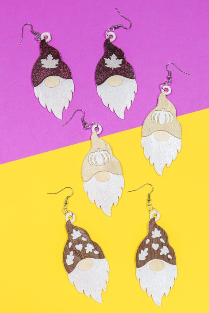 gnome cricut earrings
