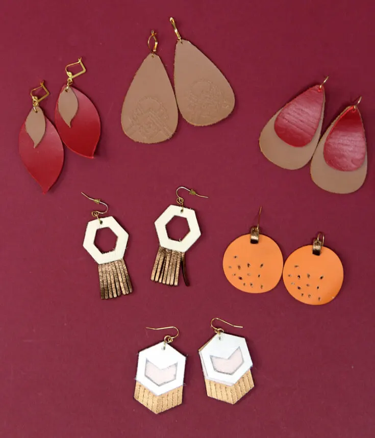 Different leather cricut jewelry