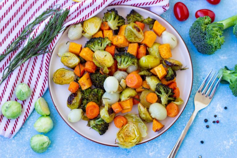 Veggie medley on a serving plate