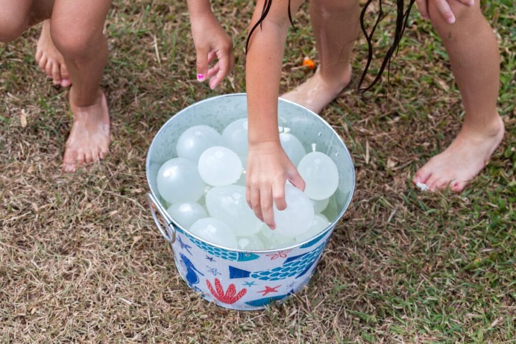 bucket of waterballoon