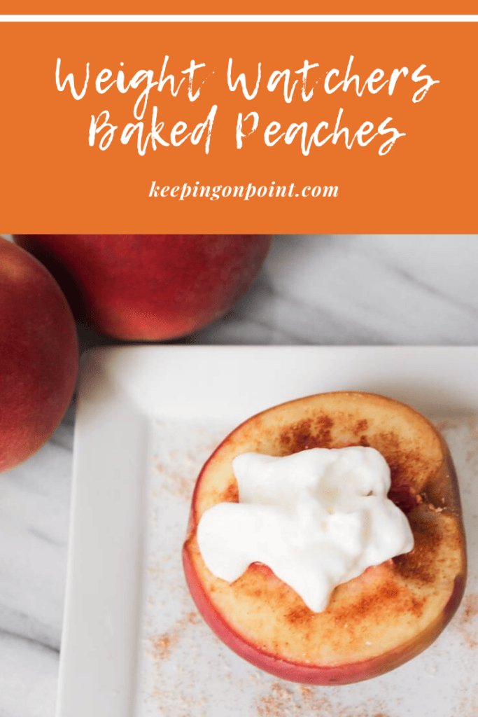 WW Baked Peach with Cream on top