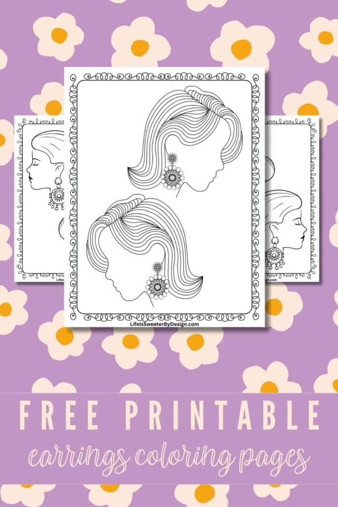 Free Printable Earrings Coloring Pages Pin