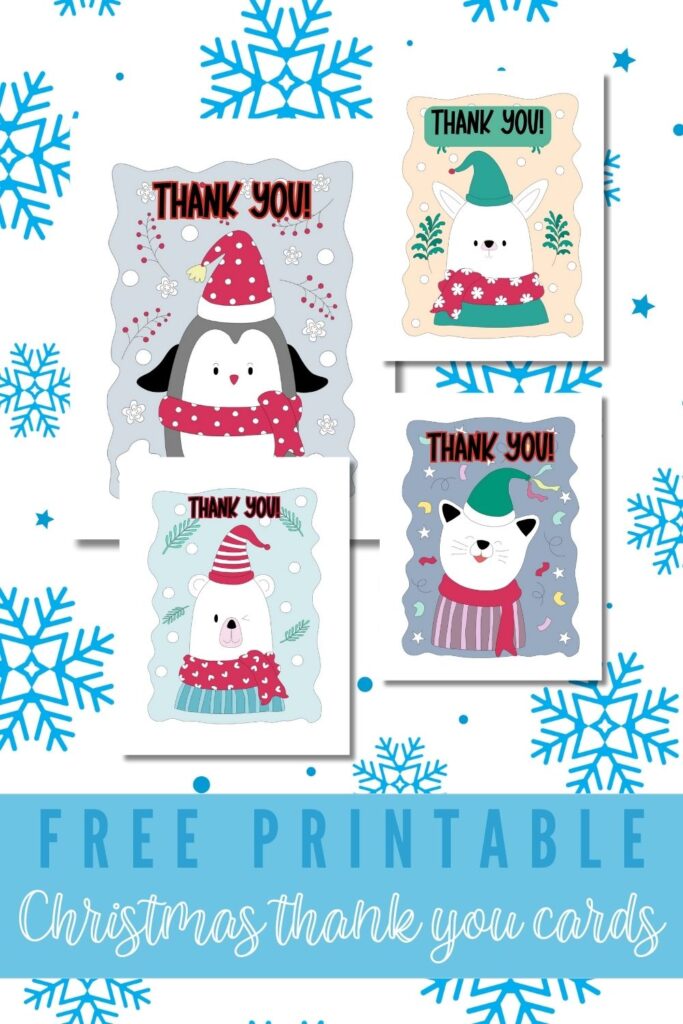 Free Printable Christmas Thank You Cards Pin