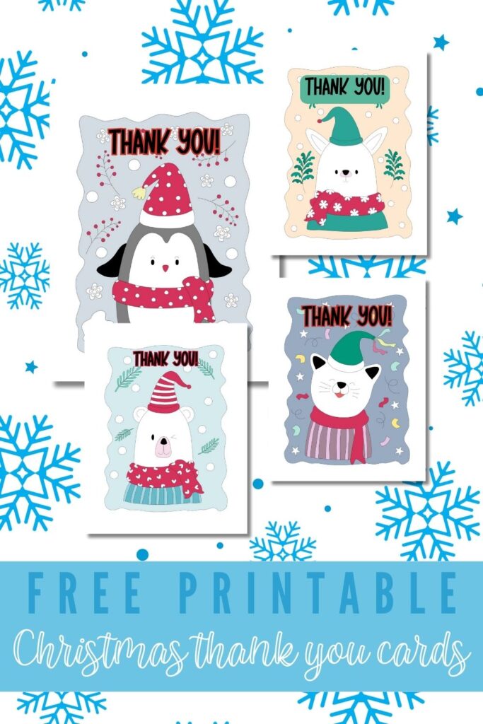 Free Printable Christmas Thank You Cards for Kids - Life is Sweeter By ...