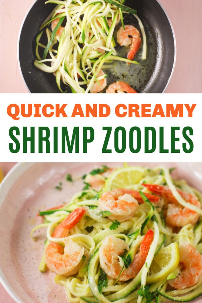 Quick and Creamy Shrimp Zoodles Pin