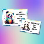 Free Printable Cute Panda Valentine Cards for Kids