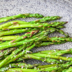 close up asparagus with parmesan