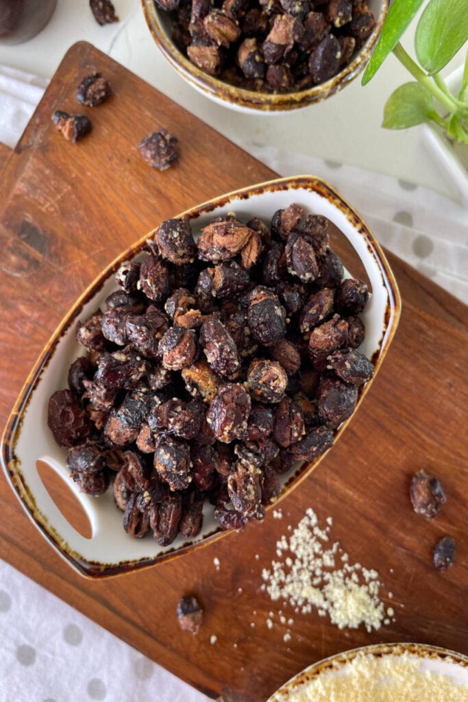 air fried black beans with seasonings