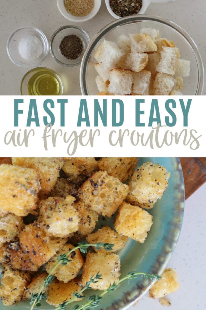 Simple Crouton in the Air Fryer Recipe Pin